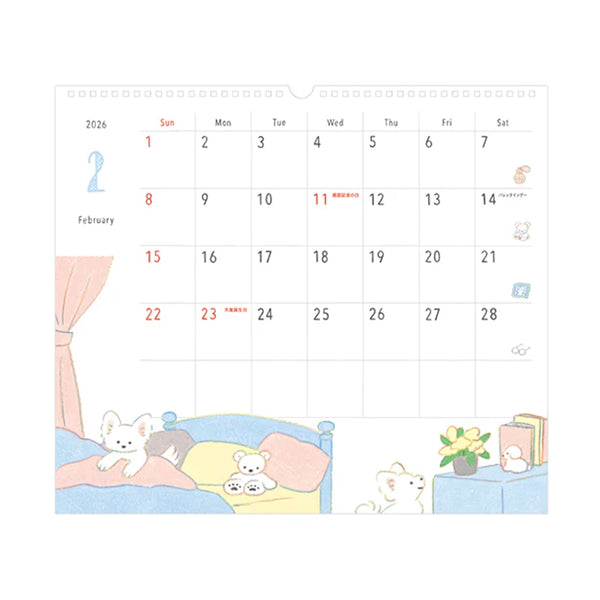 2026 Wall Calendar | Dog | Midori