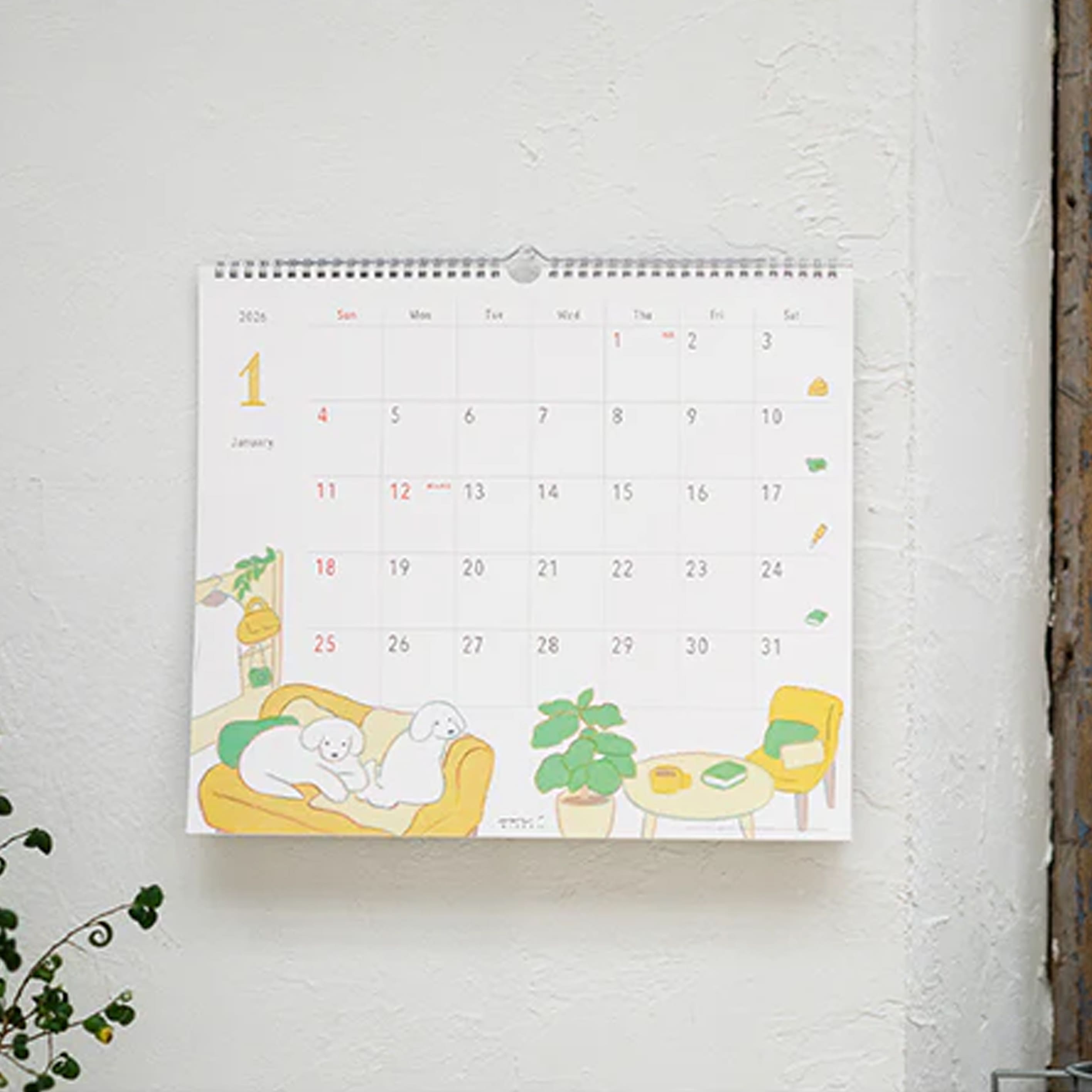 2026 Wall Calendar | Dog | Midori