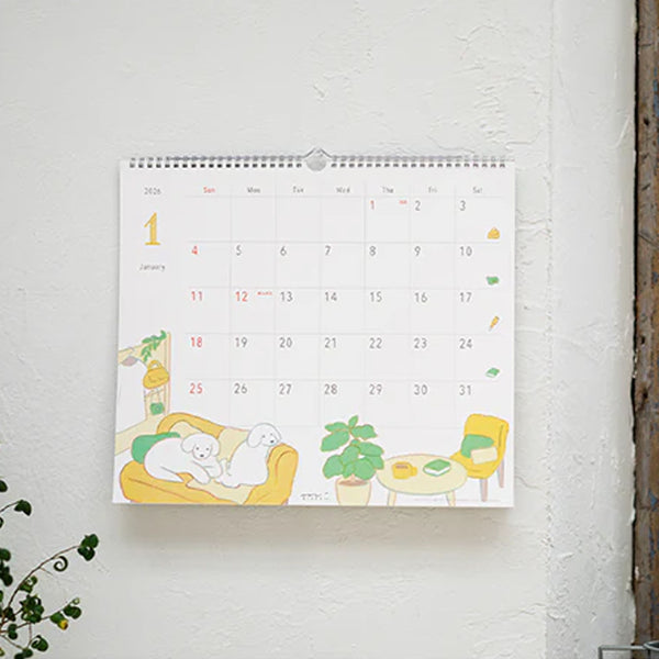 2026 Wall Calendar | Dog | Midori