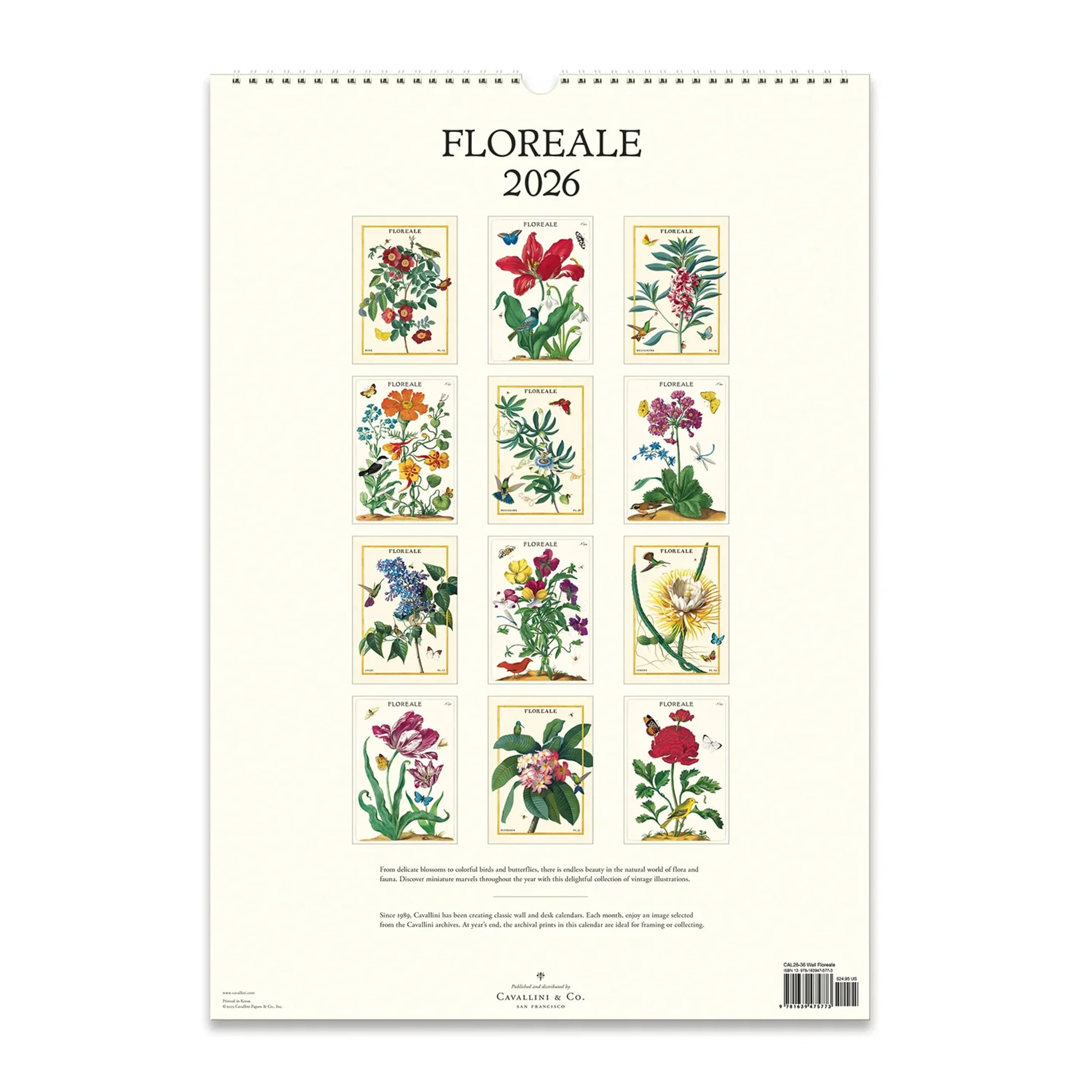 2026 Wall Calendar | Floreale | Cavallini & Co.