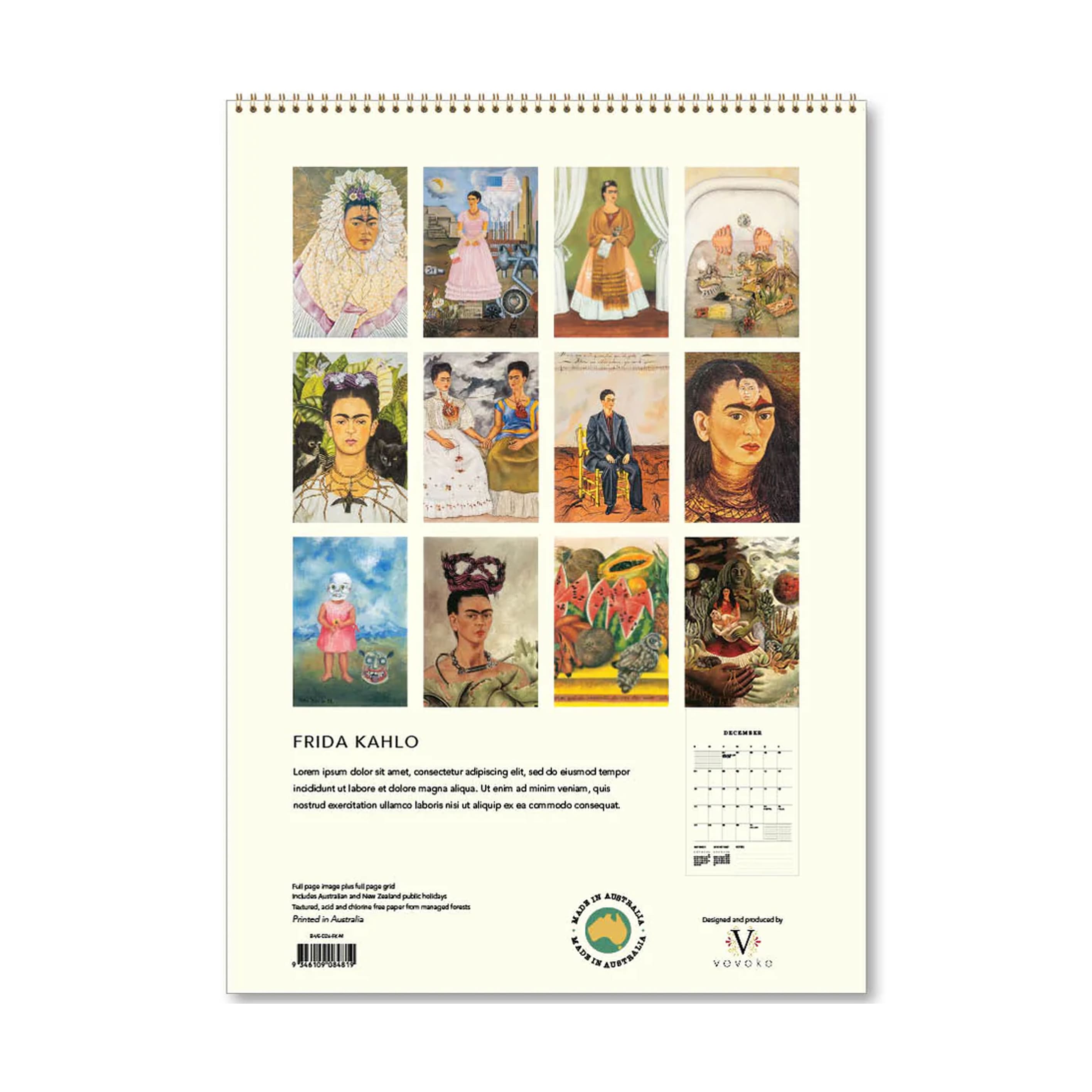 2026 Wall Calendar | Frida Kahlo | Vevoke
