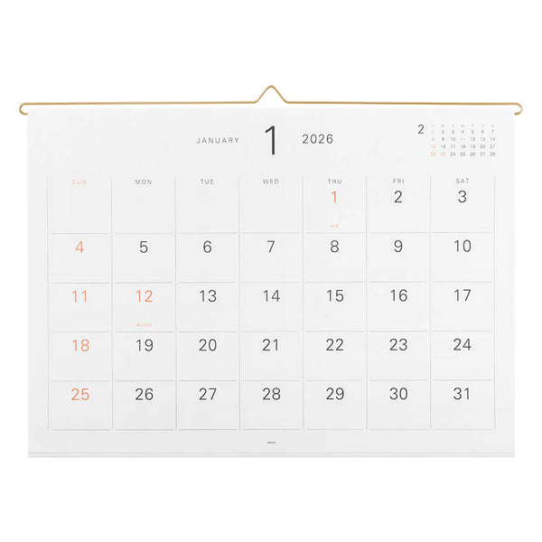 2026 Wall Calendar | Hanger | Midori