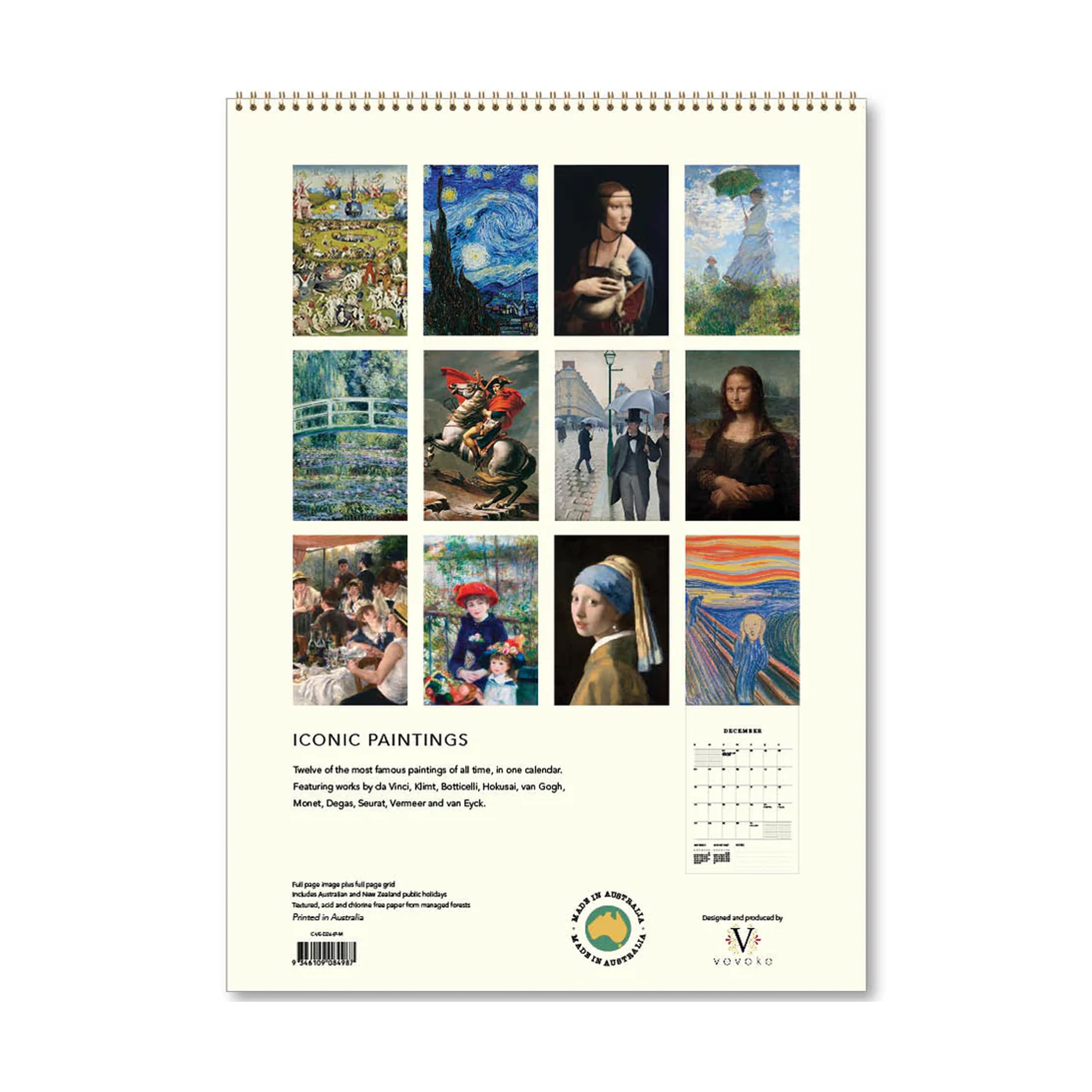 2026 Wall Calendar | Iconic Paintings | Vevoke