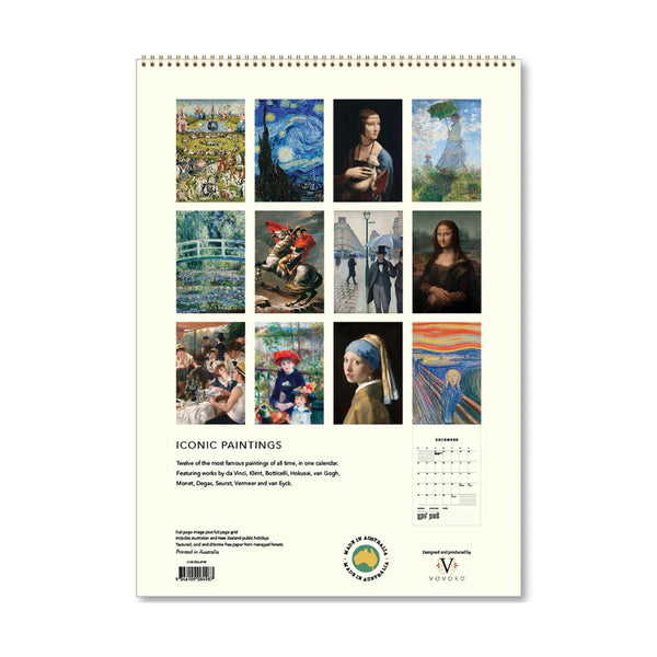2026 Wall Calendar | Iconic Paintings | Vevoke