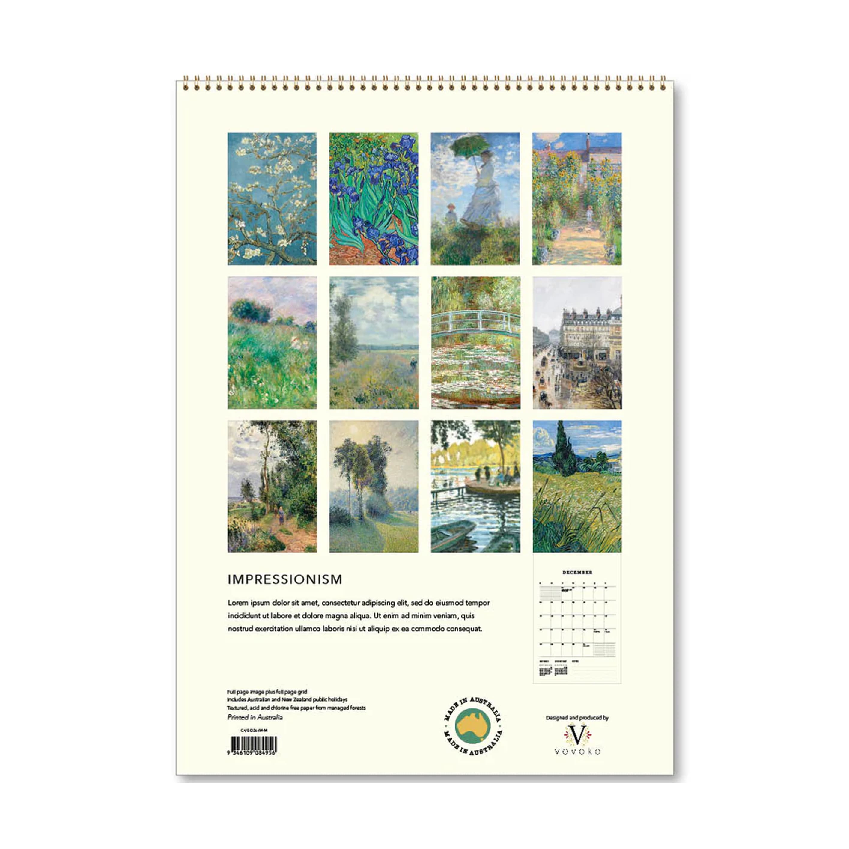 2026 Wall Calendar | Impressionism | Vevoke