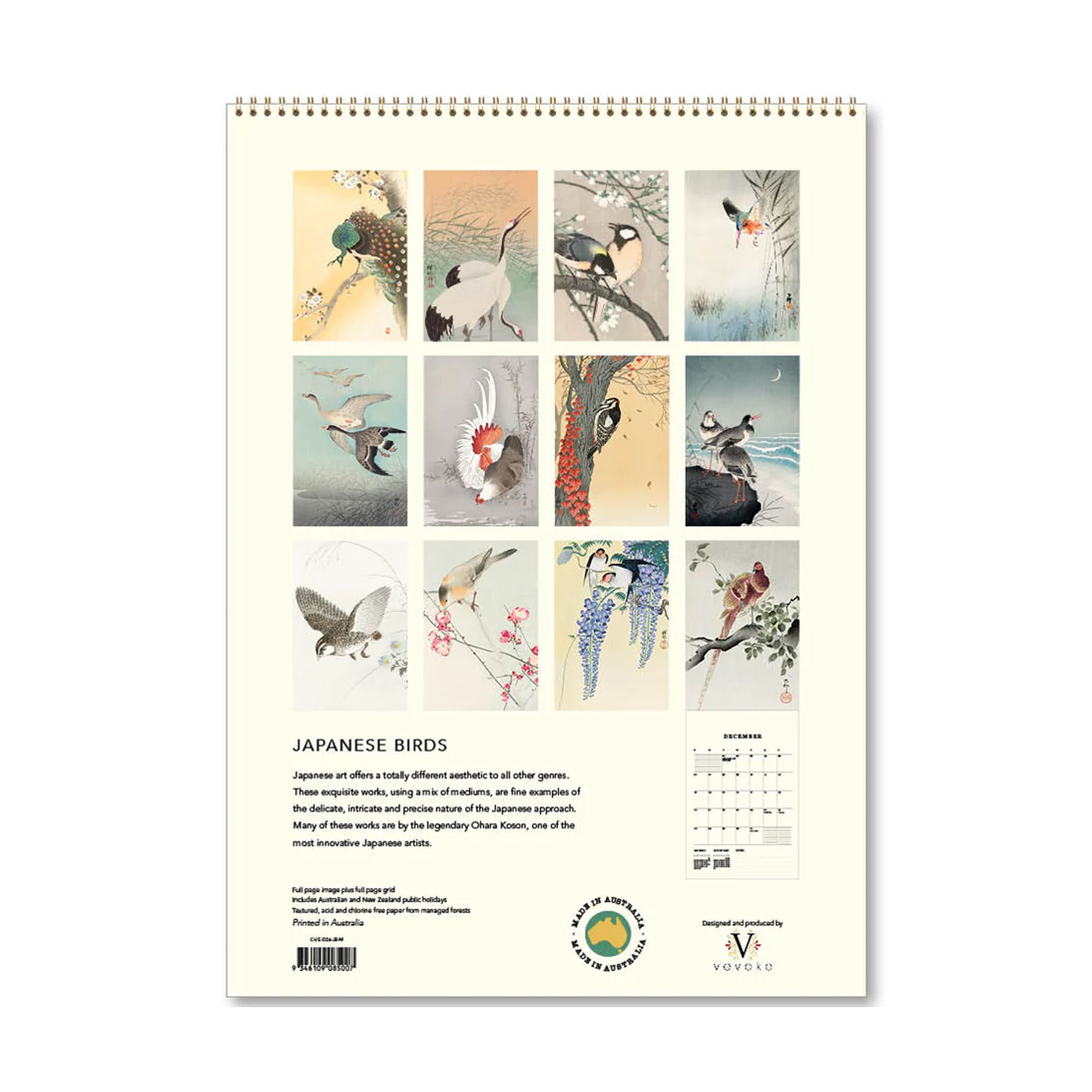 2026 Wall Calendar | Japanese Birds | Vevoke