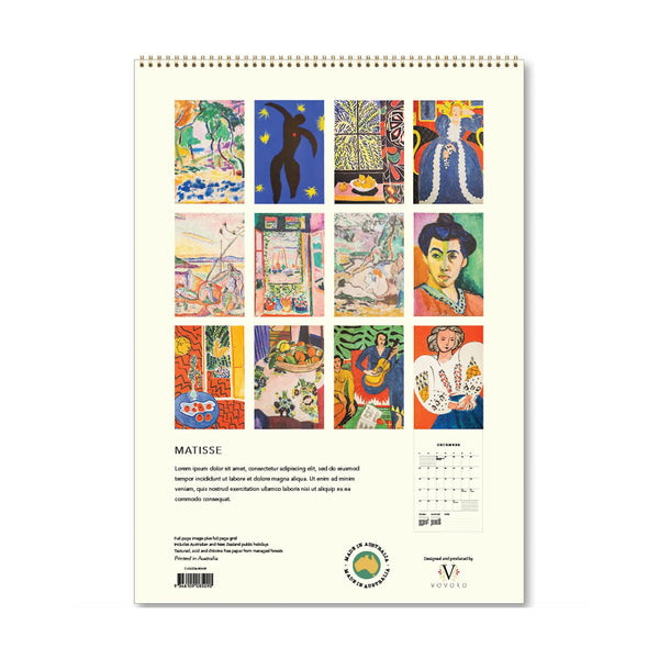 2026 Wall Calendar | Matisse | Vevoke