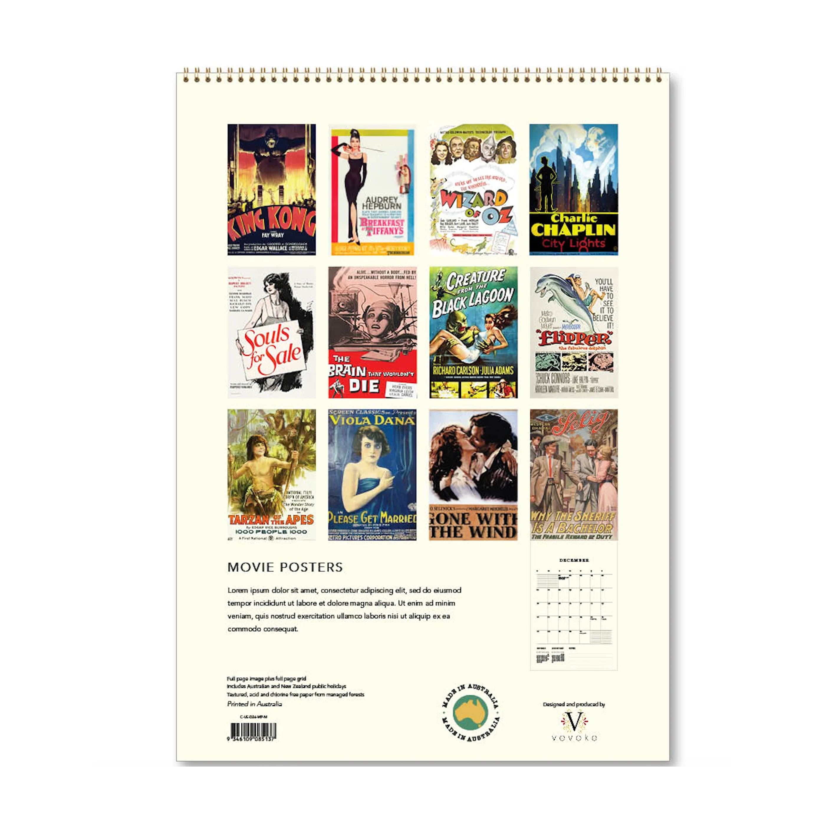 2026 Wall Calendar | Movie Posters | Vevoke