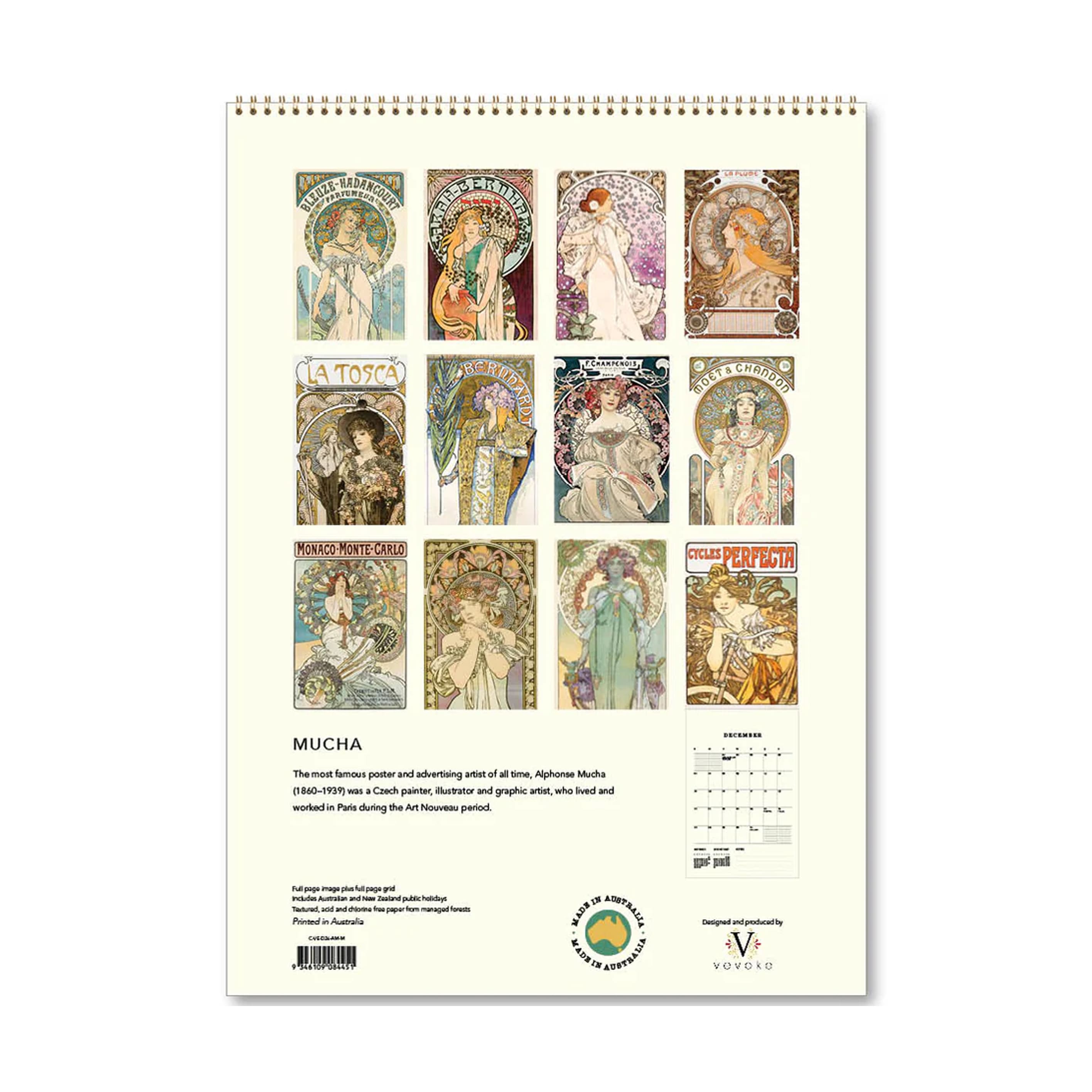2026 Wall Calendar | Mucha | Vevoke