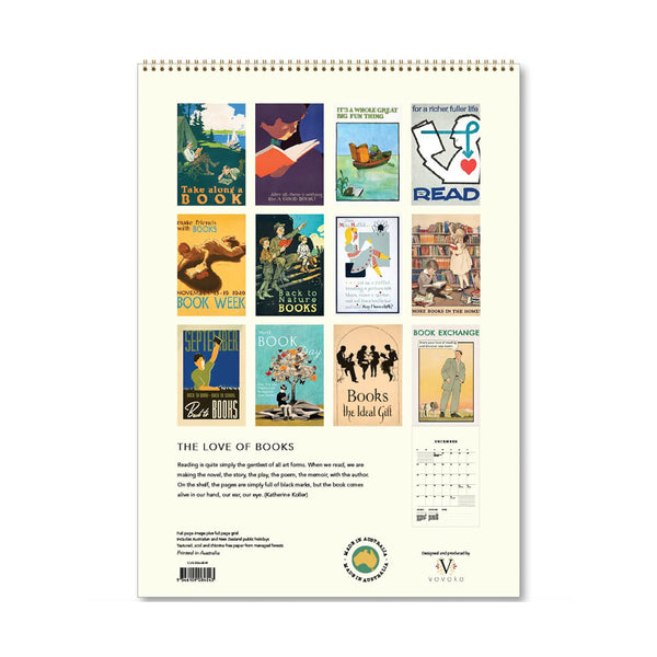 2026 Wall Calendar | The Love of Books | Vevoke