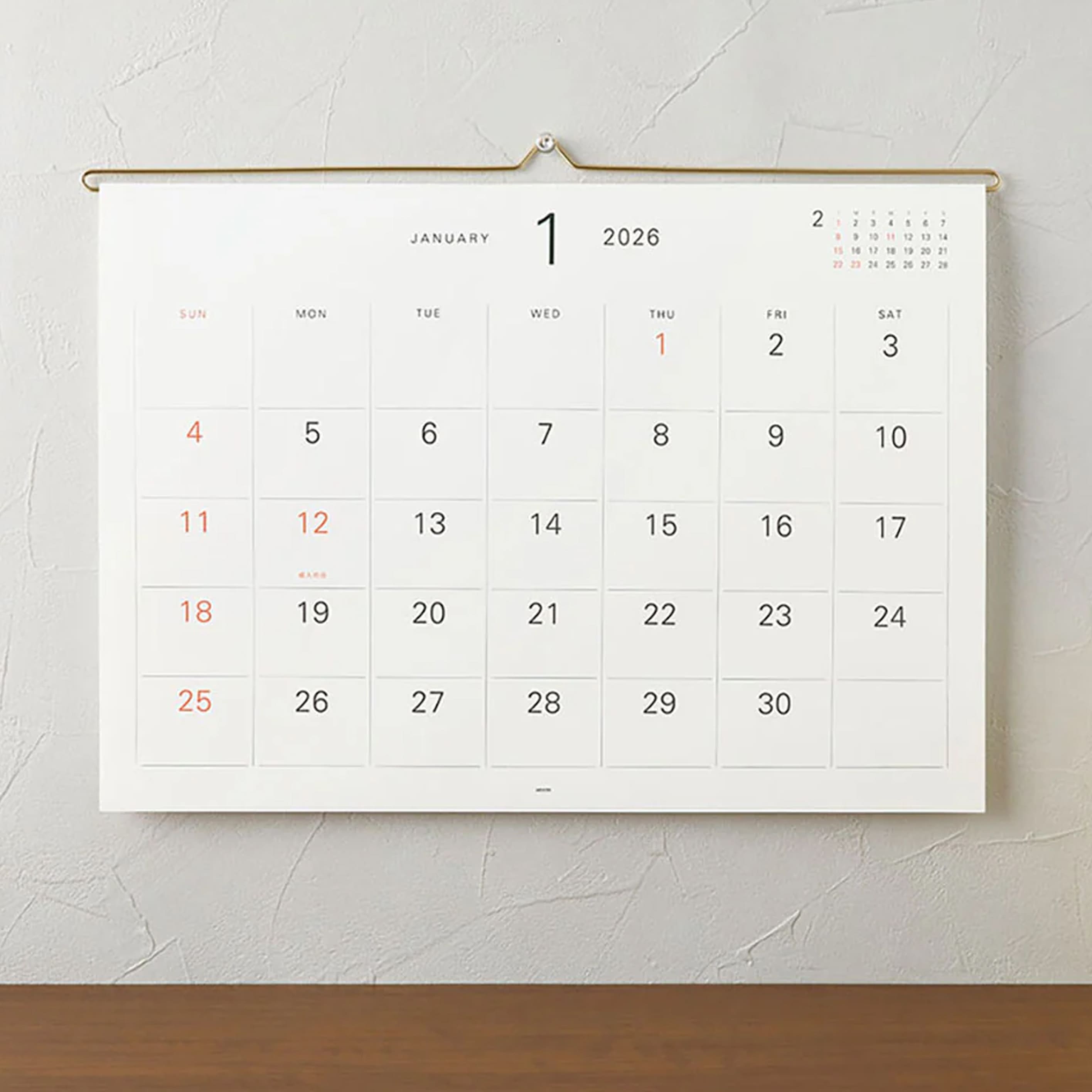 2026 Wall Calendar | Hanger | Midori