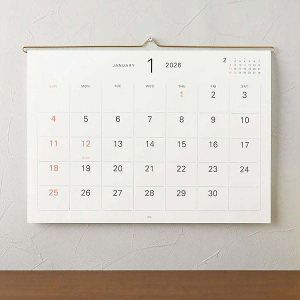 2026 Wall Calendar | Hanger | Midori