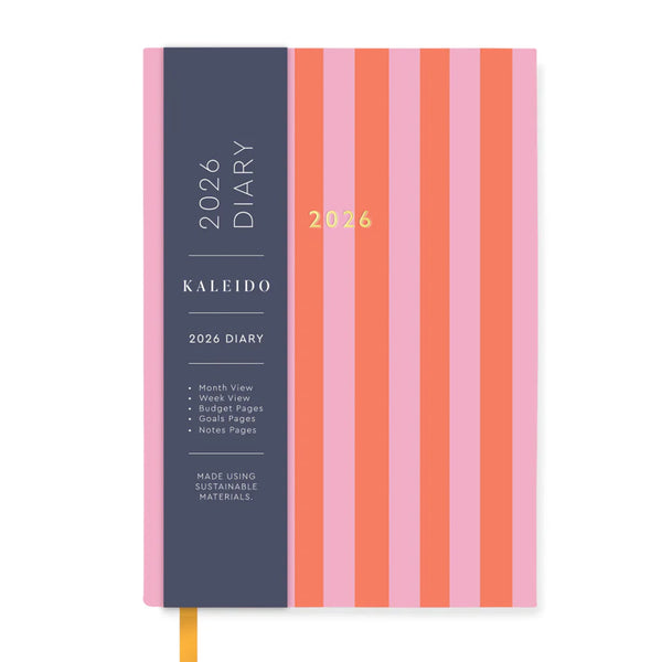 2026 Diary | Candy Stripe | Kaleido | 2 SIZE OPTIONS AVAILABLE