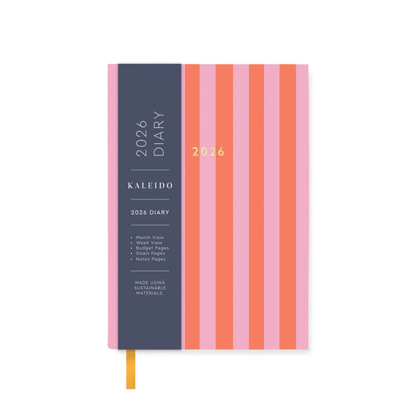 2026 Diary | Candy Stripe | Kaleido | 2 SIZE OPTIONS AVAILABLE