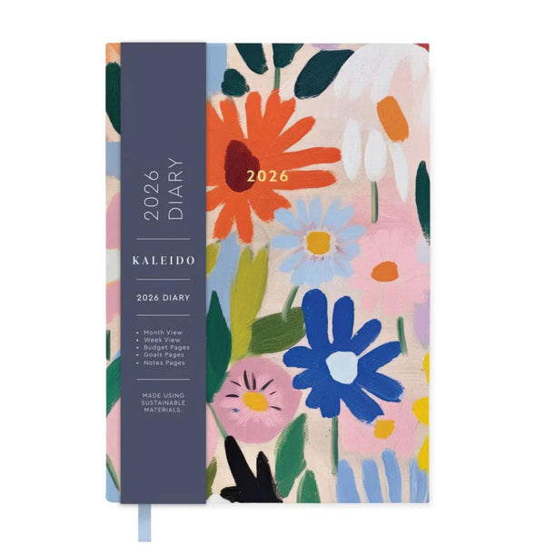 2026 Diary| Gouache Floral | Kaleido | 2 SIZE OPTIONS AVAILABLE