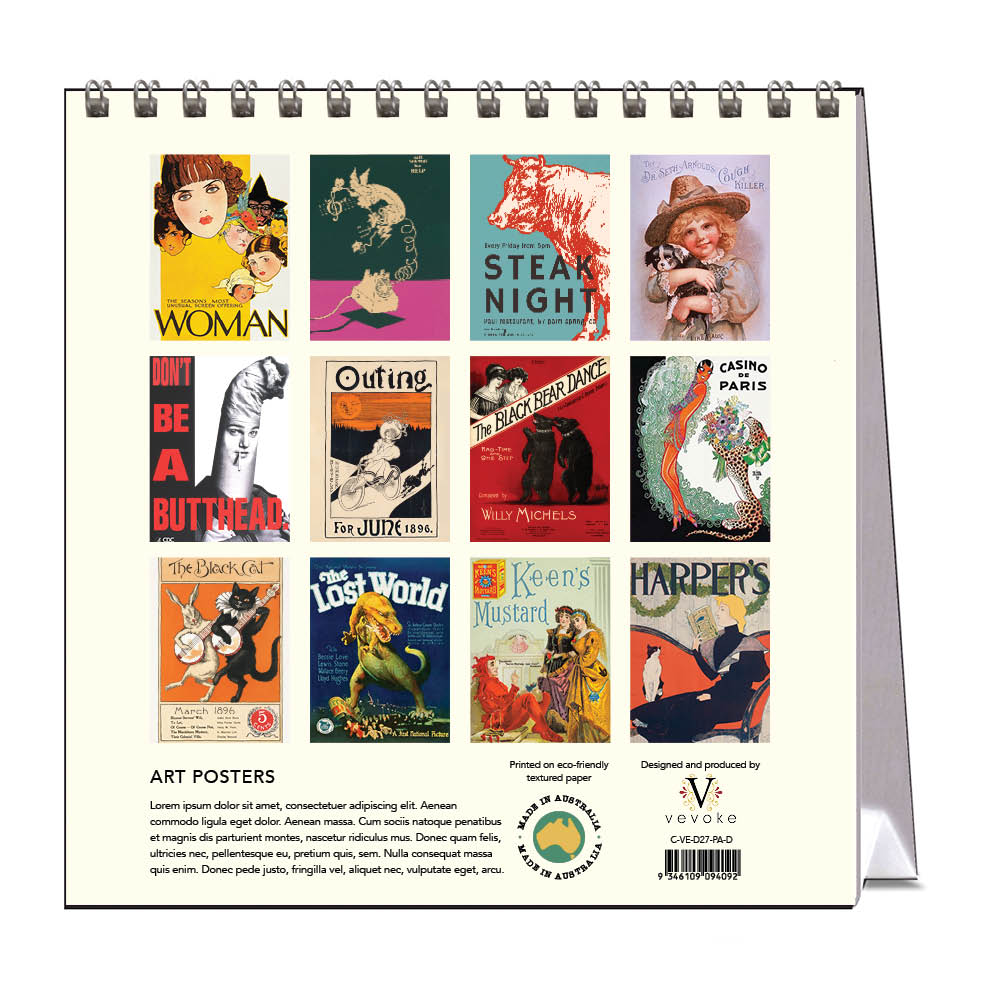 2027 Desk Calendar | Art Posters | Vevoke