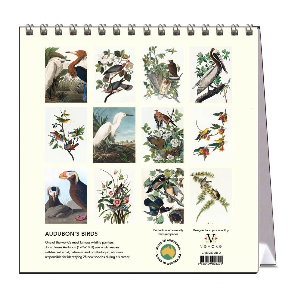 2027 Desk Calendar | Audubon's Birds | Vevoke