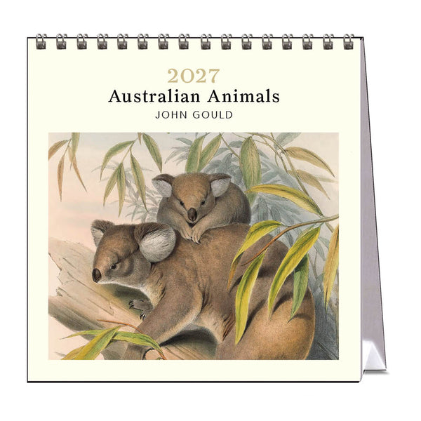 2027 Desk Calendar | John Gould Australian Animals | Vevoke