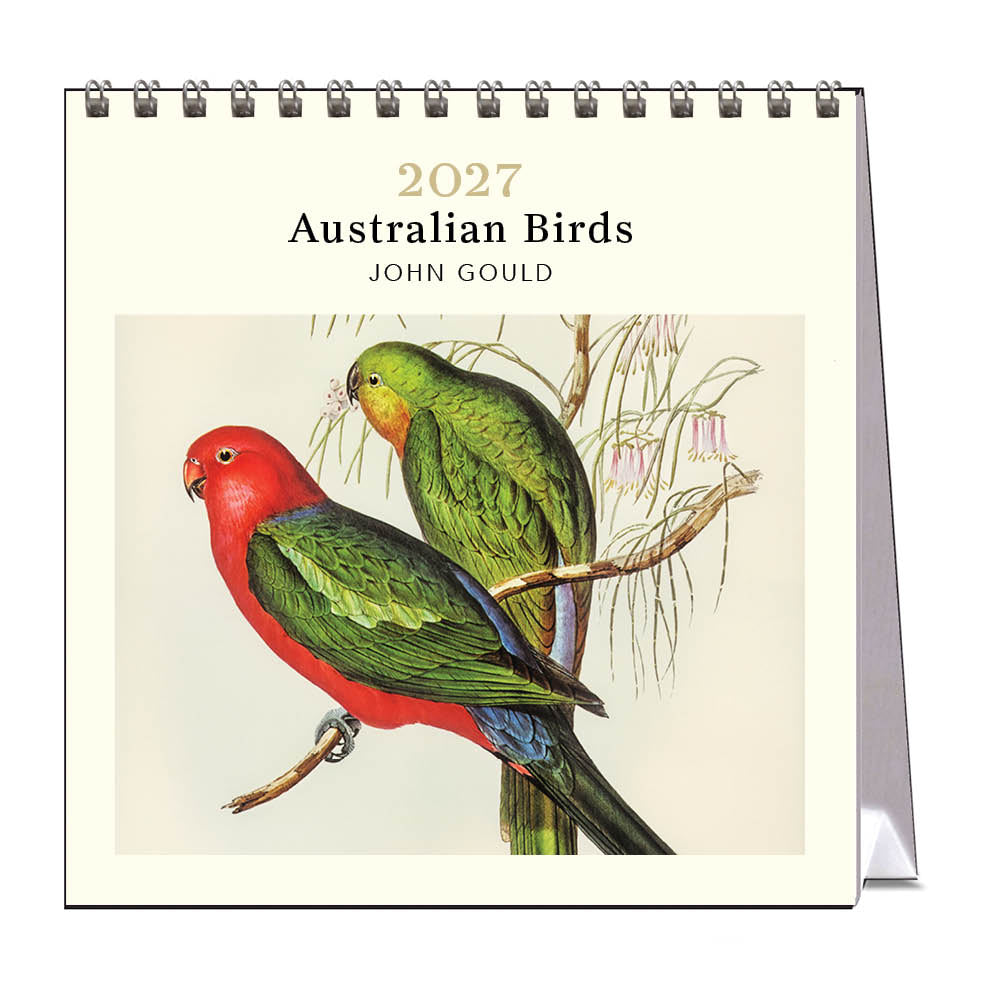 2027 Desk Calendar | John Gould Australian Birds | Vevoke