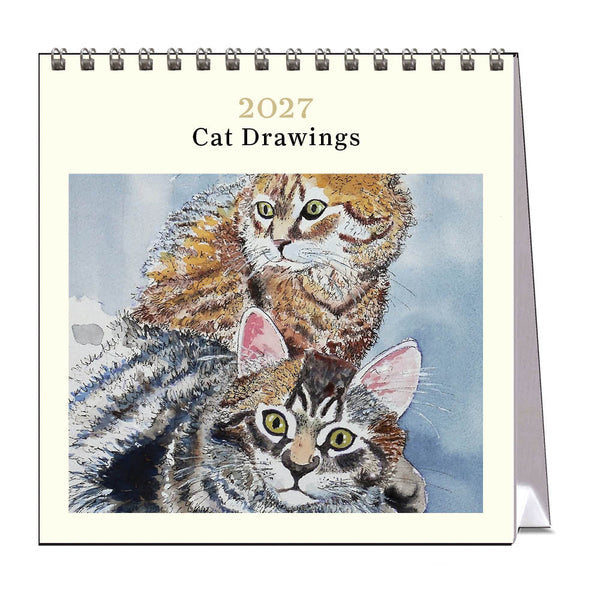 2027 Desk Calendar | Cat Drawings | Vevoke