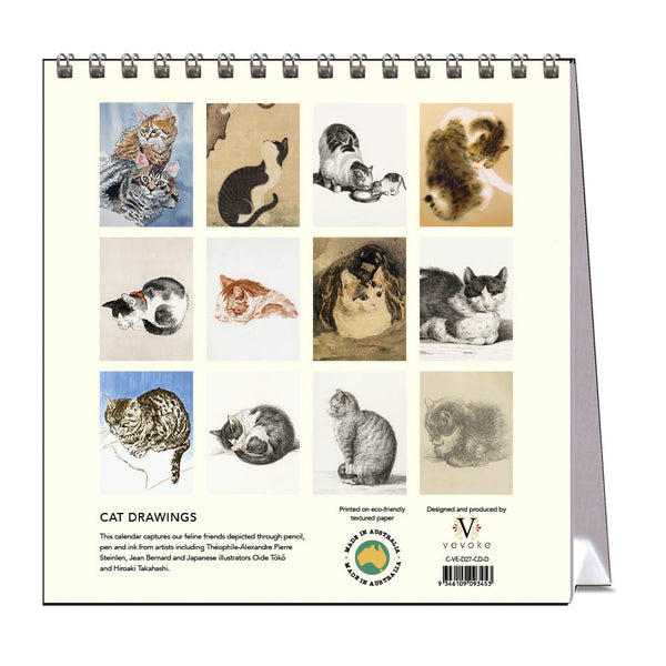 2027 Desk Calendar | Cat Drawings | Vevoke