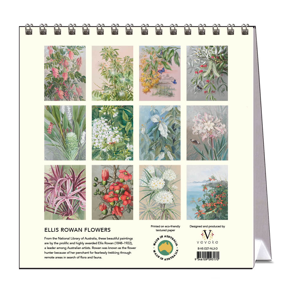 2027 Desk Calendar | Ellis Rowan Flowers | Vevoke