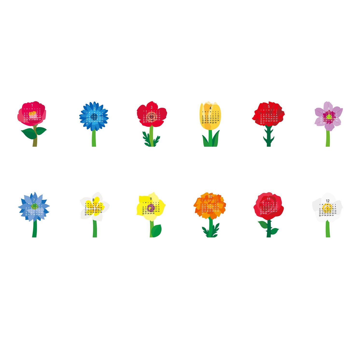 2027 Desk Calendar | Flowers | Good Morning