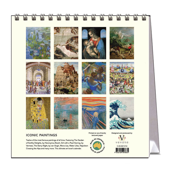 2027 Desk Calendar | Iconic Paintings | Vevoke