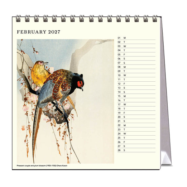 2027 Desk Calendar | Japanese Birds | Vevoke