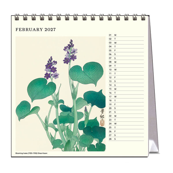 2027 Desk Calendar | Japanese Flowers | Vevoke