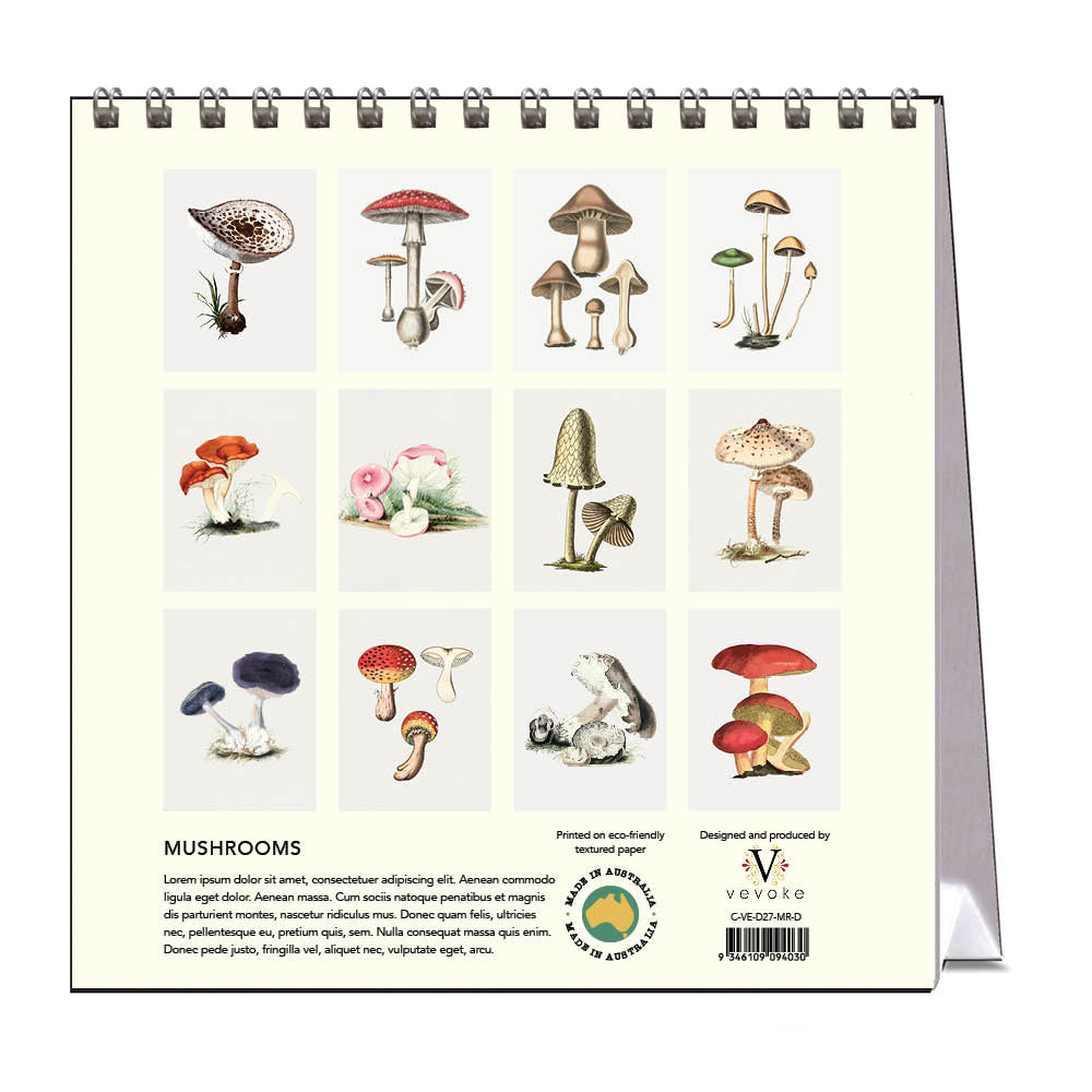2027 Desk Calendar | Mushrooms | Vevoke