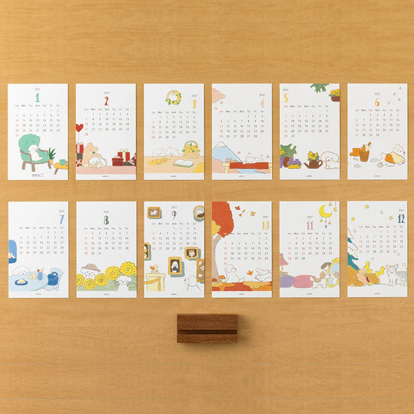 2027 Desk Calendar | Stand | Dog | Midori