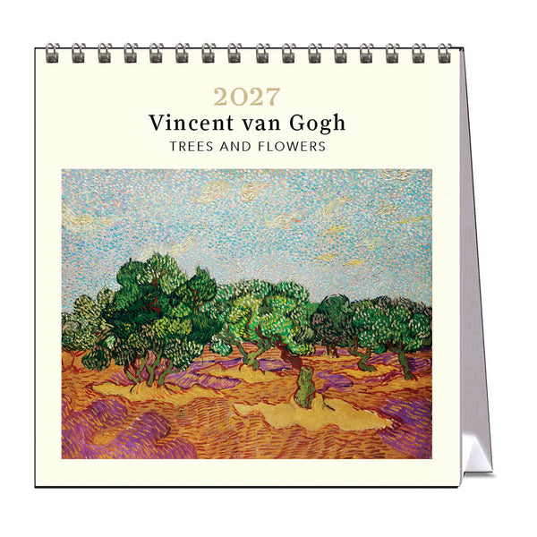 2027 Desk Calendar | Vincent Van Gogh Tress & Flowers | Vevoke