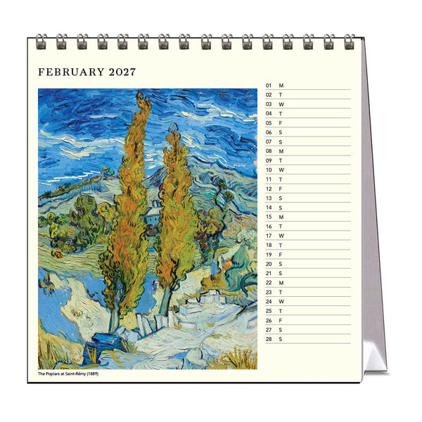 2027 Desk Calendar | Vincent Van Gogh Tress & Flowers | Vevoke