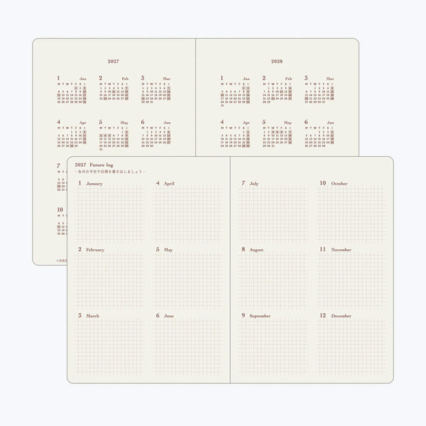 2027 Diary | Daily | Hibino | A6 | Midori | 3 COLOUR OPTIONS AVAILABLE