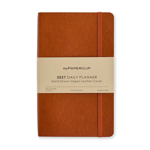 2027 Diary | Daily Planner | Soft Vegan Leather Cover | myPaperclip | 5 COLOUR OPTIONS AVAILABLE