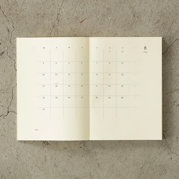 2027 Diary | Notebook Diary | Monthly Block & Memo | MD Product | Midori | 4 SIZE OPTIONS AVAILABLE