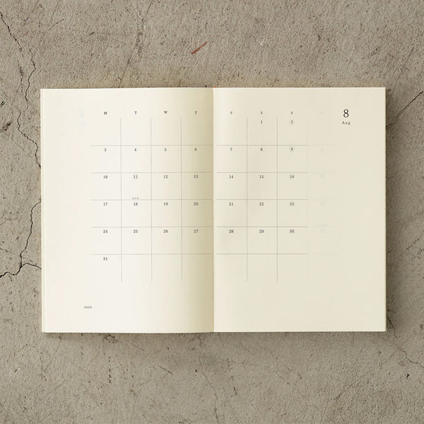2027 Diary | Notebook Diary | Monthly Block & Memo | Thin | MD Product | 2 SIZE OPTIONS AVAILABLE