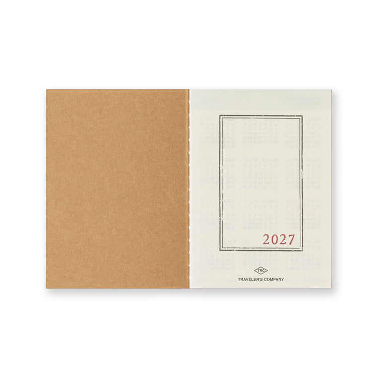 2027 Diary | Insert | Monthly | Traveler's Company | 2 SIZE OPTIONS AVAILABLE