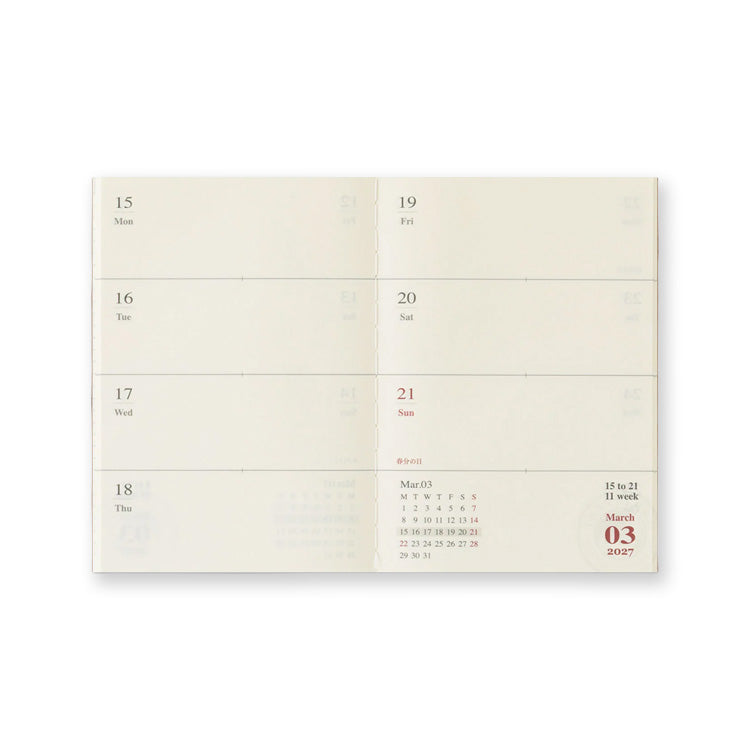 2027 Diary | Insert | Passport | Weekly | Traveler's Company