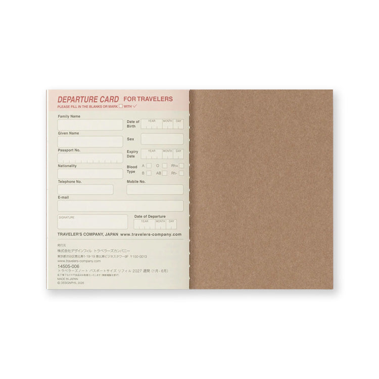 2027 Diary | Insert | Passport | Weekly | Traveler's Company