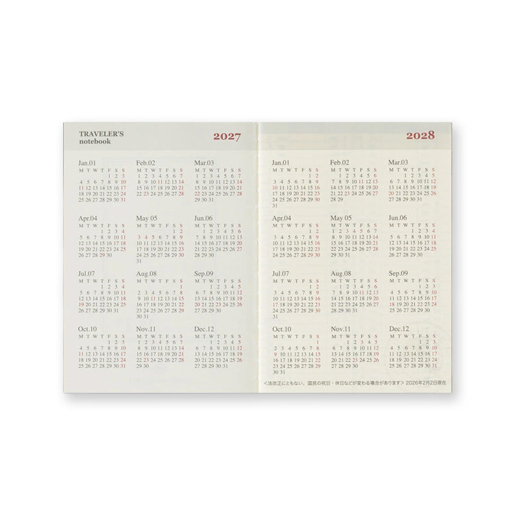 2027 Diary | Insert | Passport | Weekly | Traveler's Company