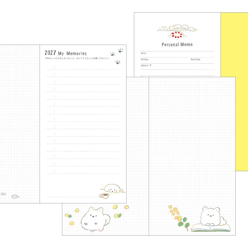 2027 Diary | Weekly | Pocket Diary | B6 | Dog | Midori