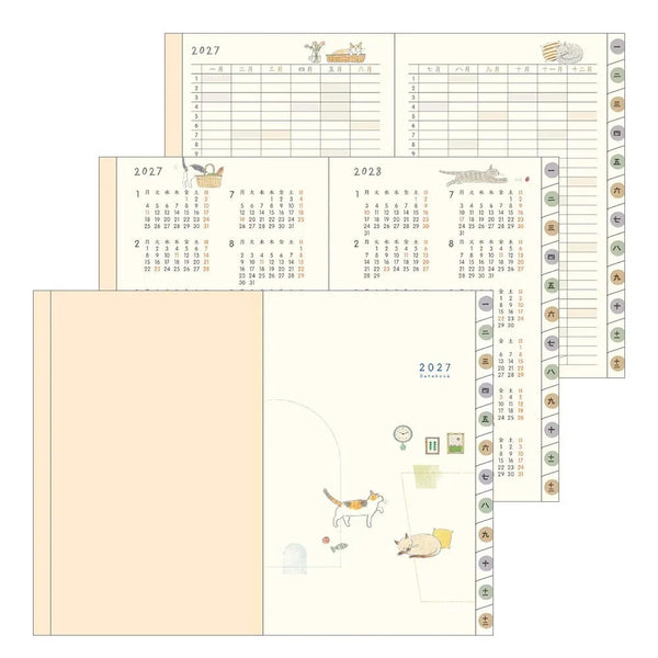 2027 Diary | Monthly | Pocket Diary | Slim | Cat | Midori