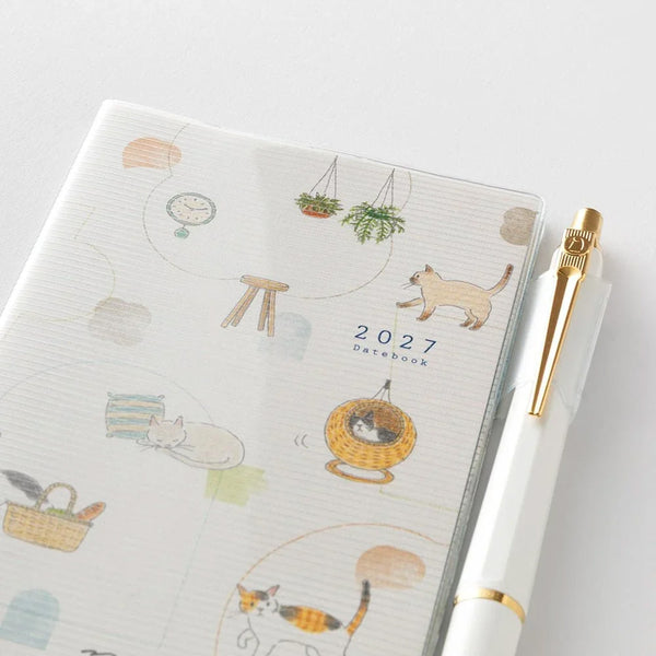 2027 Diary | Monthly | Pocket Diary | Slim | Cat | Midori