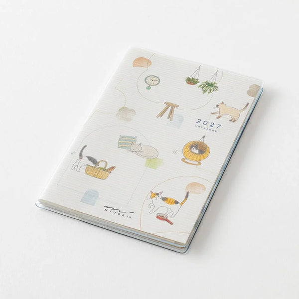 2027 Diary | Monthly | Pocket Diary | Slim | Cat | Midori