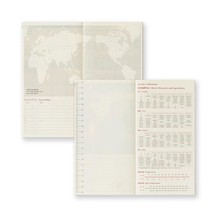 2027 Diary | Insert | Monthly | Traveler's Company | 2 SIZE OPTIONS AVAILABLE