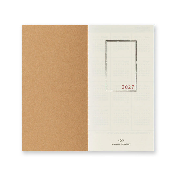2027 Diary | Insert | Monthly | Traveler's Company | 2 SIZE OPTIONS AVAILABLE