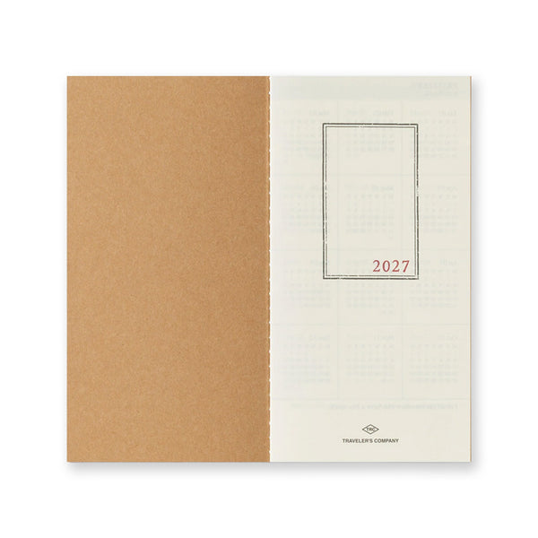 2027 Diary | Insert | Monthly | Traveler's Company | 2 SIZE OPTIONS AVAILABLE