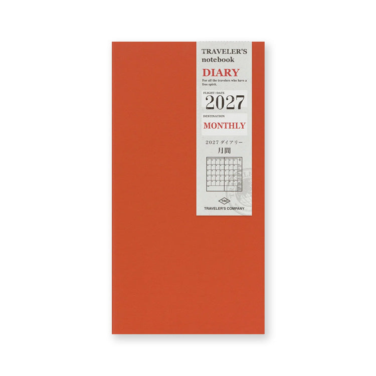2027 Diary | Insert | Monthly | Traveler's Company | 2 SIZE OPTIONS AVAILABLE